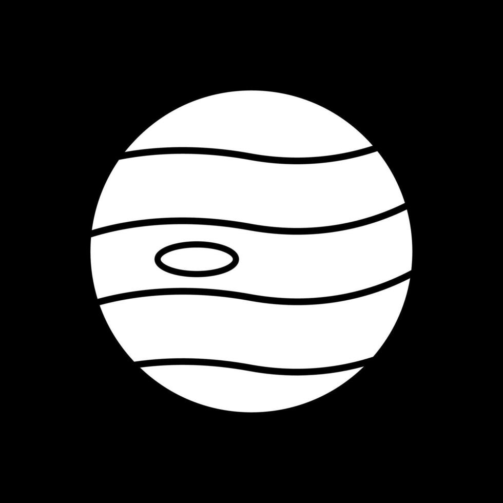 Planet Glyph Inverted Icon vector