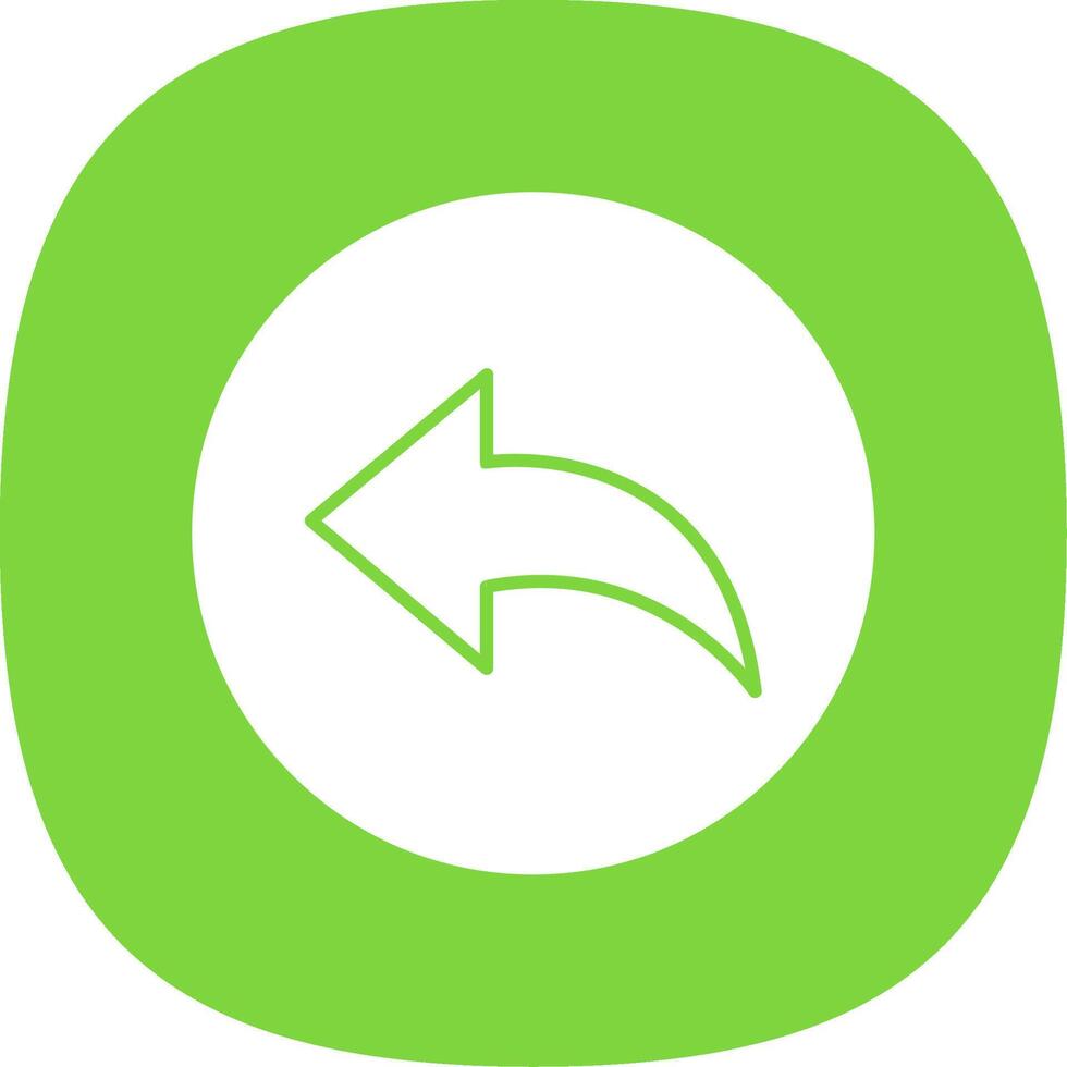Previous Glyph Curve Icon vector