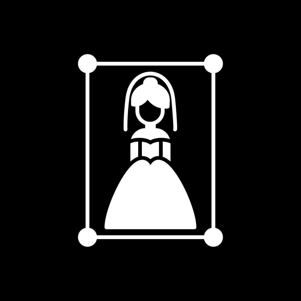 Wedding Photography Glyph Inverted Icon vector