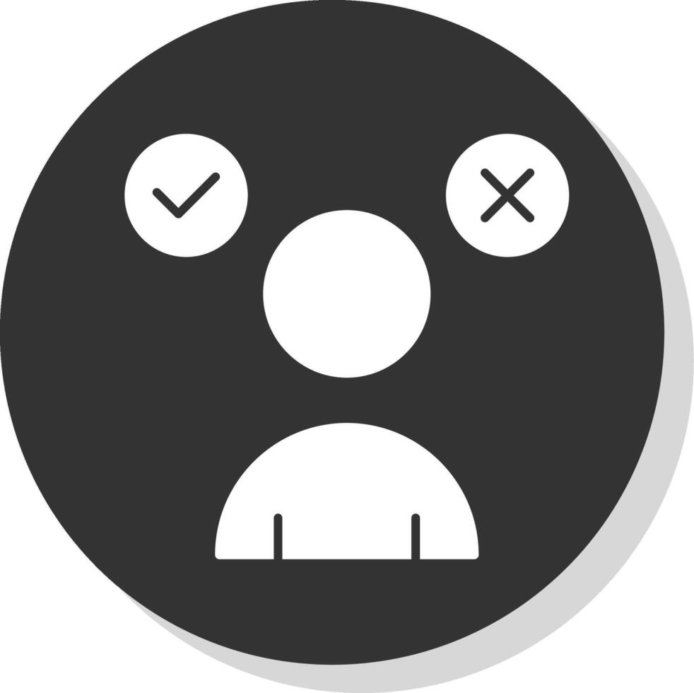 Decision Making Glyph Grey Circle Icon vector