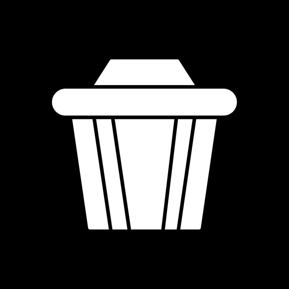 Recycle Bin Glyph Inverted Icon vector