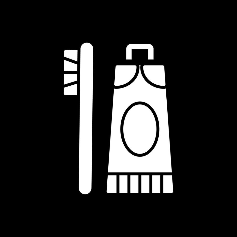 Toothpaste Glyph Inverted Icon vector