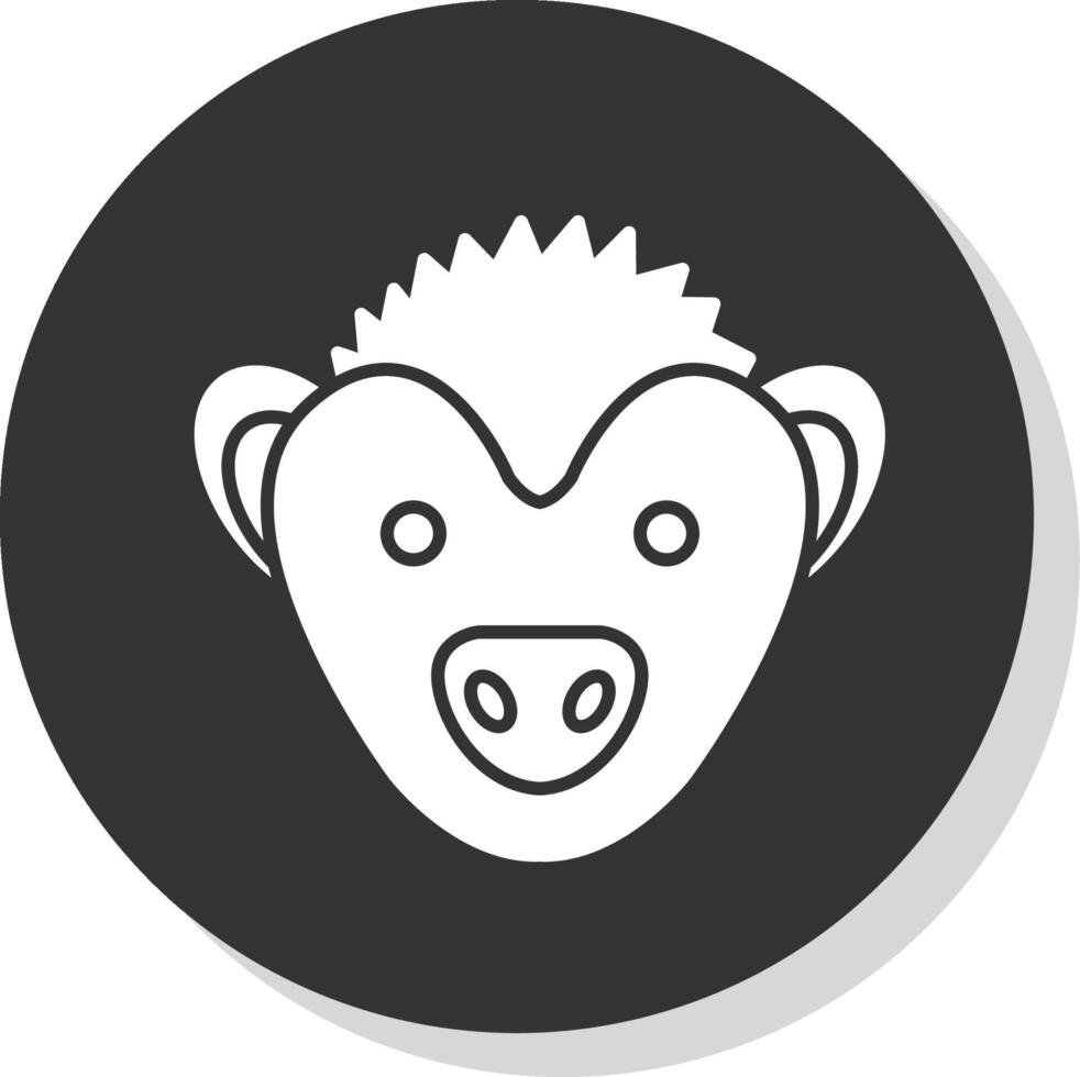 Hedgehog Glyph Grey Circle Icon vector