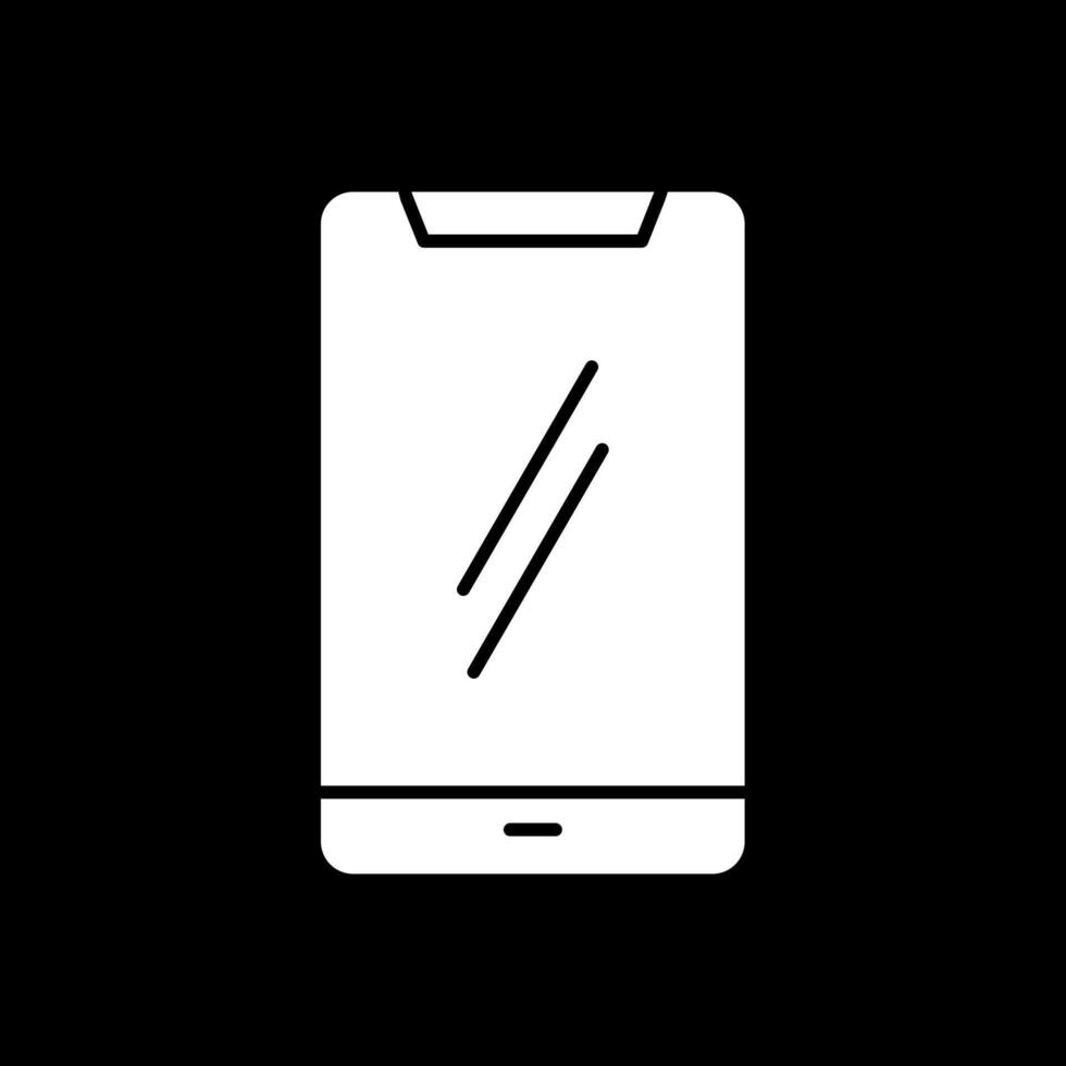 Mobile Phone Glyph Inverted Icon vector