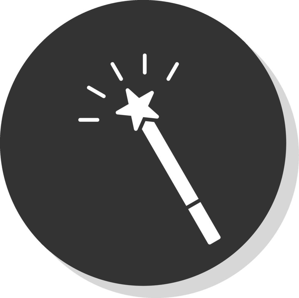 Magic Wand Glyph Grey Circle Icon vector