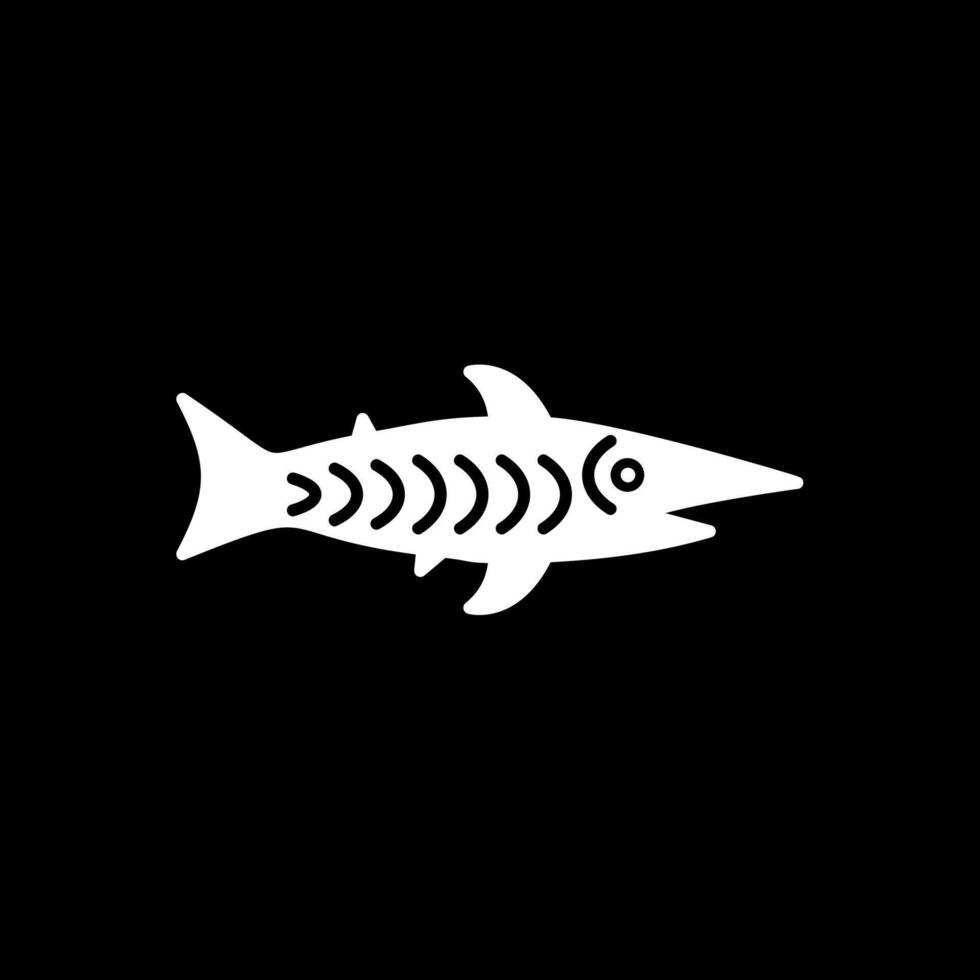 shark Glyph Inverted Icon vector