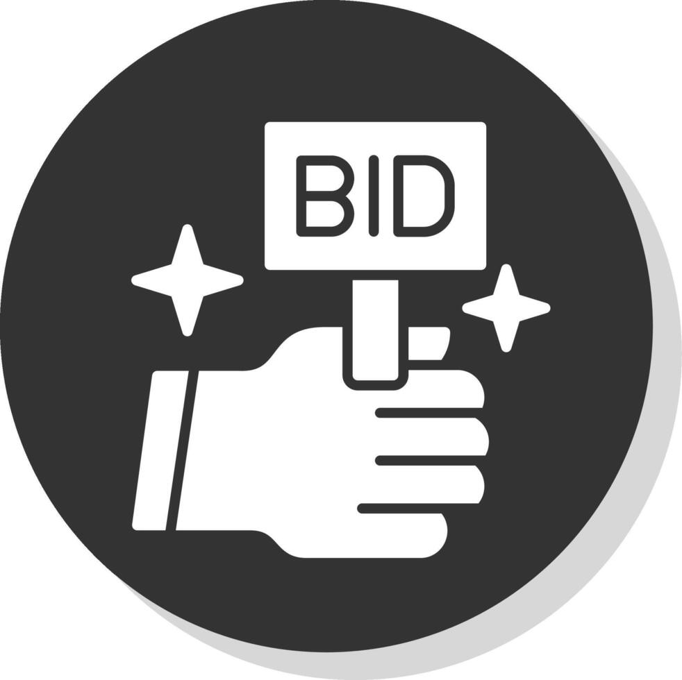 Bid Glyph Grey Circle Icon vector