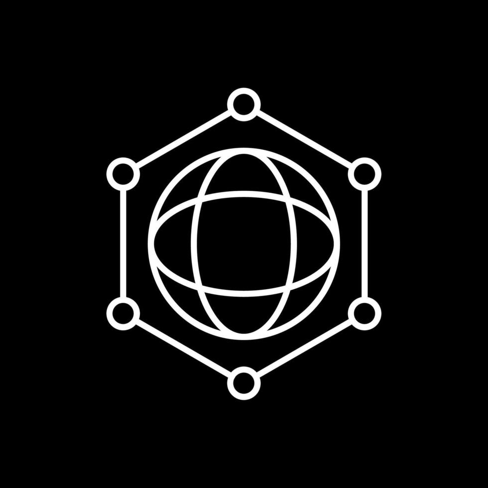 Network Line Inverted Icon vector