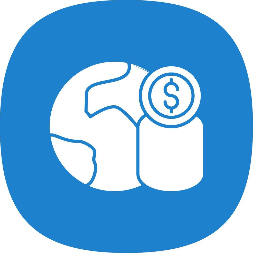 Economy Glyph Curve Icon vector