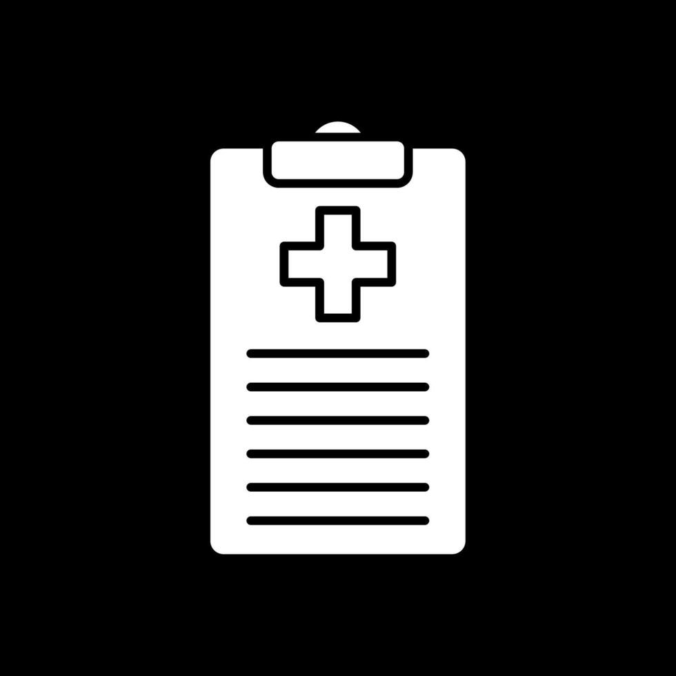 Medical Chart Glyph Inverted Icon vector