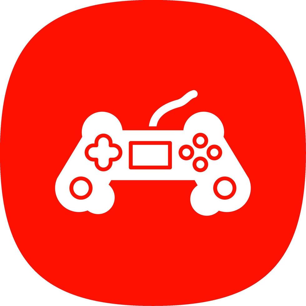 juego controlador glifo curva icono vector