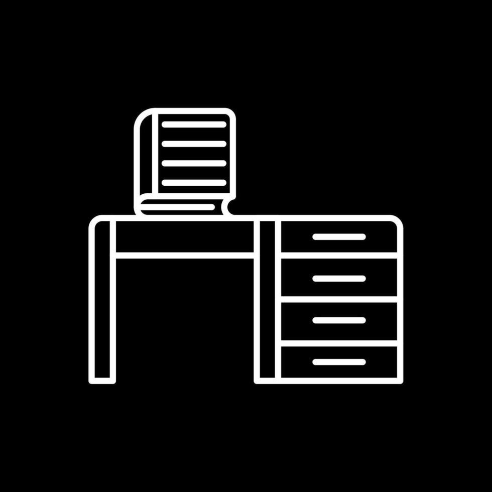 Table Line Inverted Icon vector
