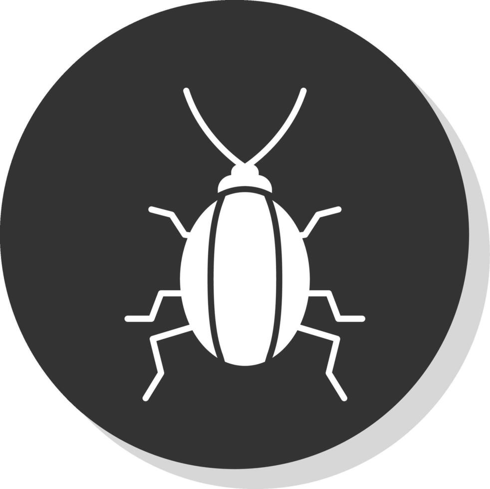 cucaracha glifo gris circulo icono vector