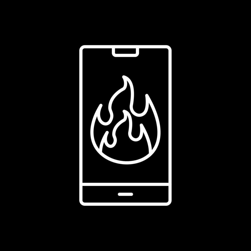 Flame Line Inverted Icon vector