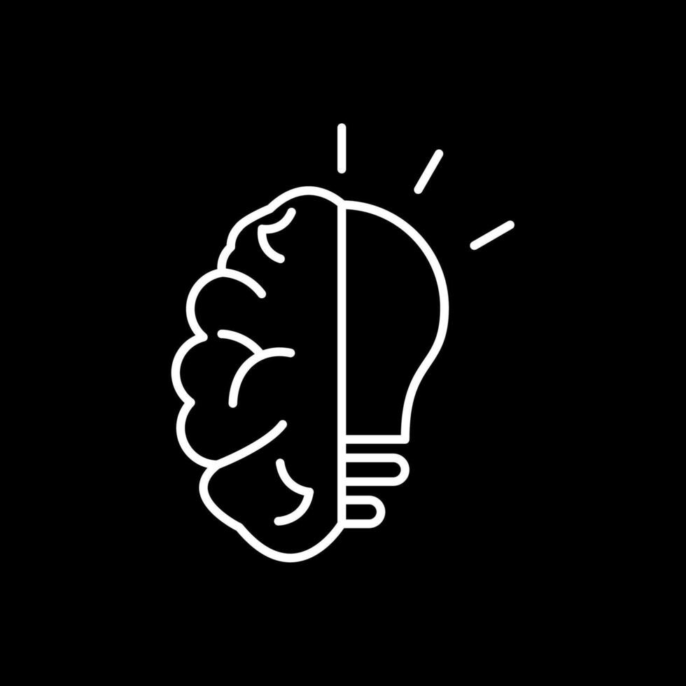 Brainstorm Line Inverted Icon vector