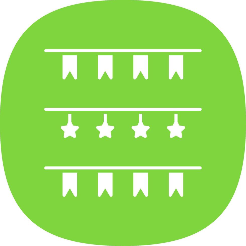Garland Glyph Curve Icon vector