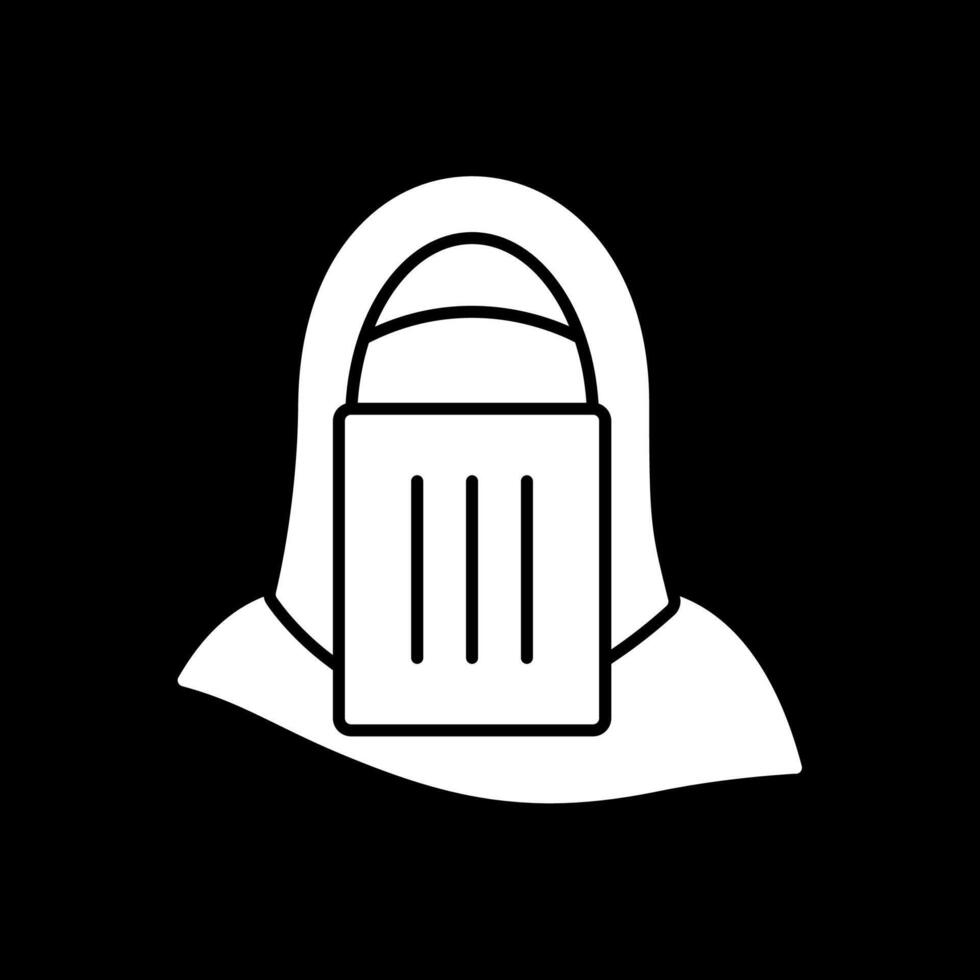 Niqab Glyph Inverted Icon vector