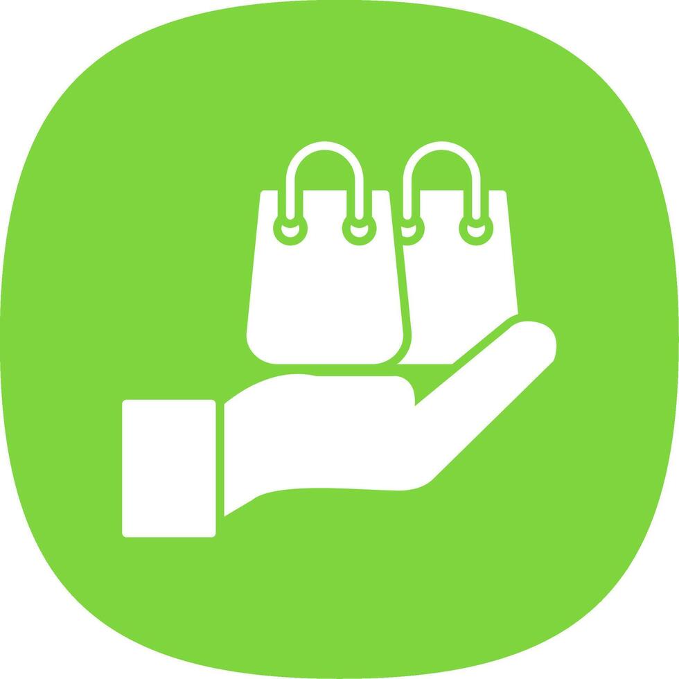 Shopping Bag Glyph Curve Icon vector