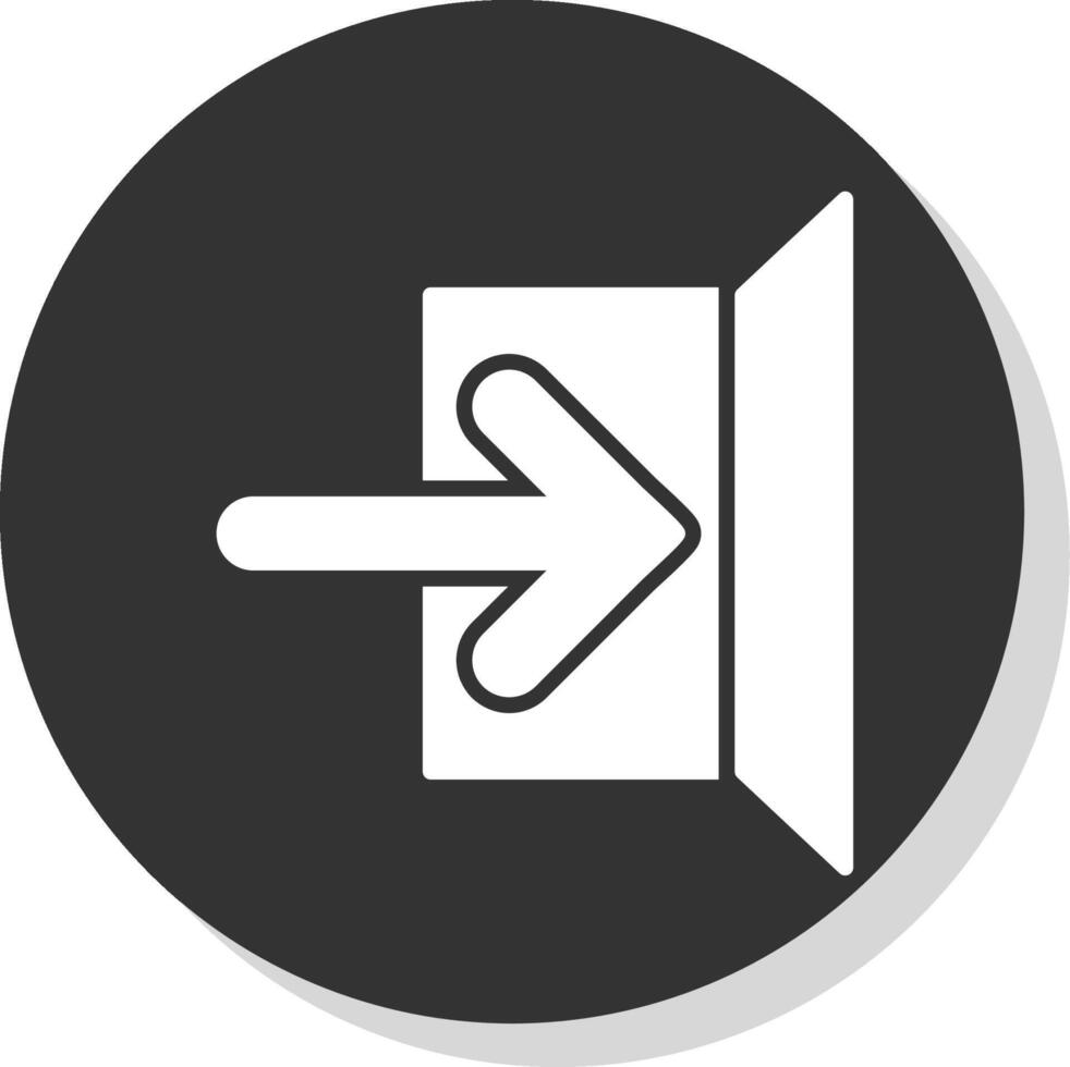Sign In Glyph Grey Circle Icon vector