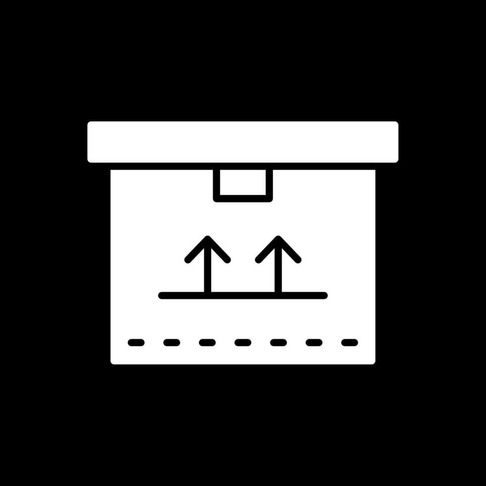 Cardboard Box Glyph Inverted Icon vector