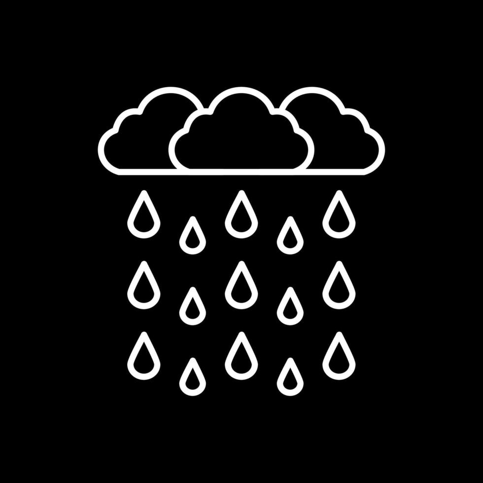 Heavy Rain Line Inverted Icon vector
