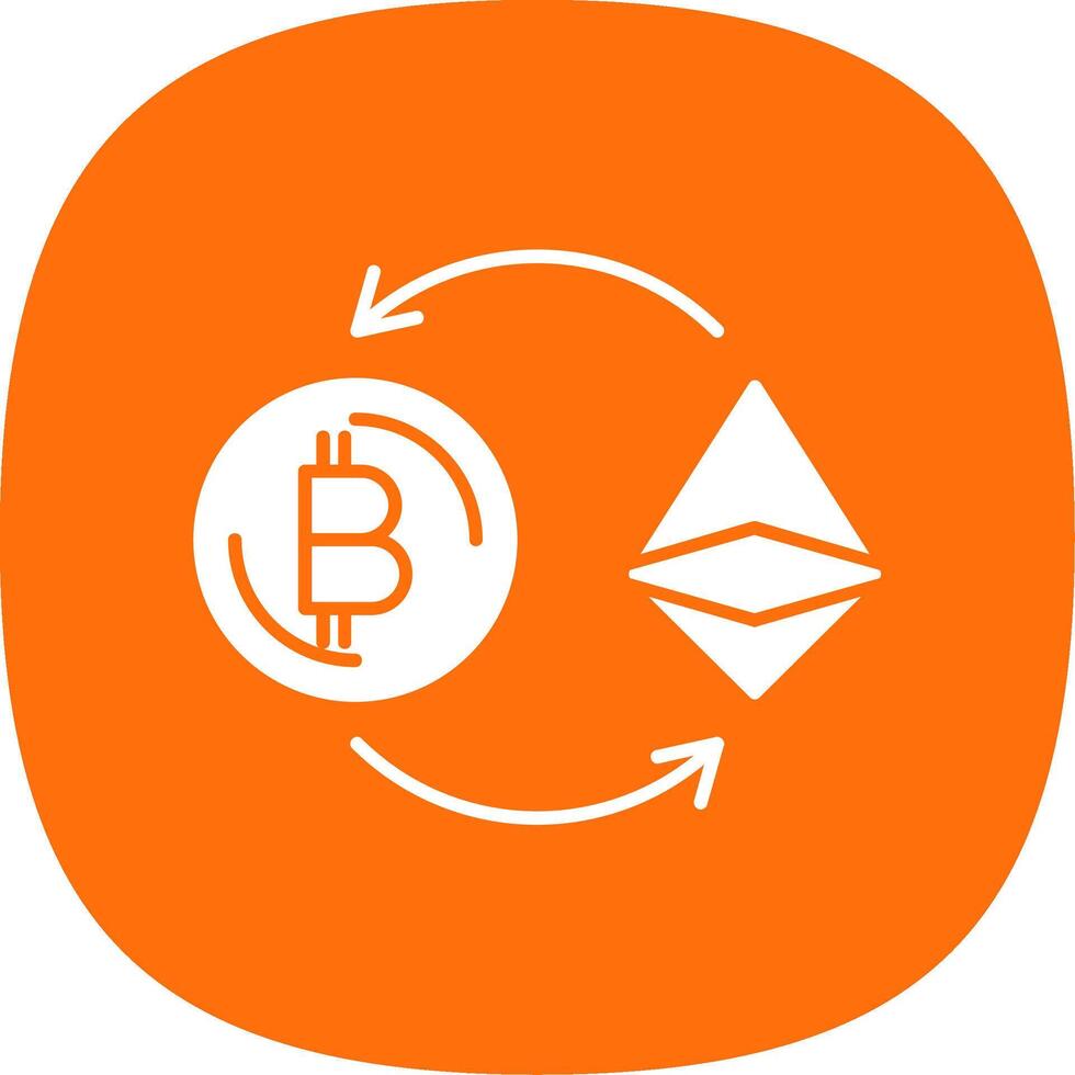 Ethereum Glyph Curve Icon vector