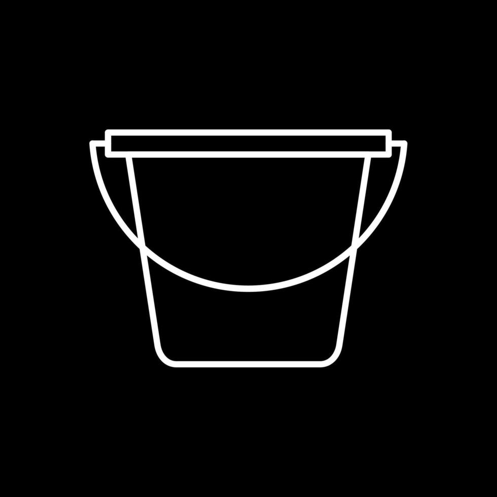 Bucket Line Inverted Icon vector