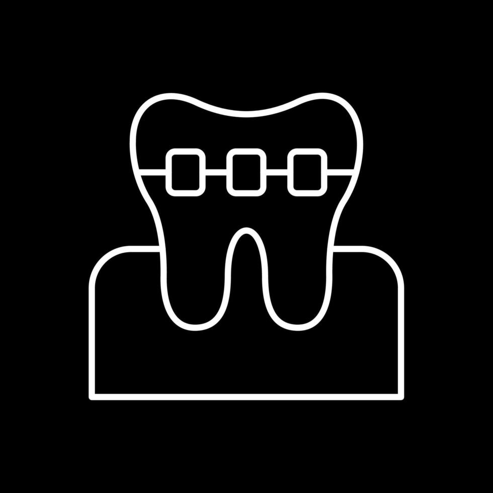 Braces Line Inverted Icon vector