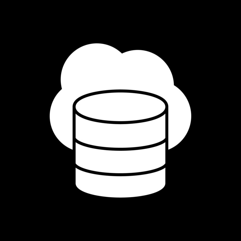 Cloud Storage Glyph Inverted Icon vector