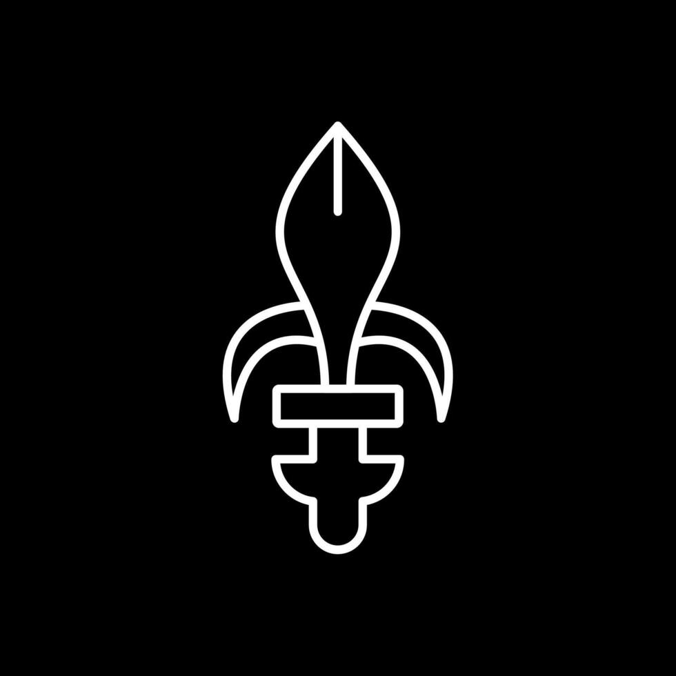 Fleur de lis Line Inverted Icon vector