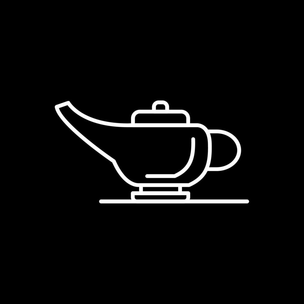 Arabian Magic Lamp Line Inverted Icon vector