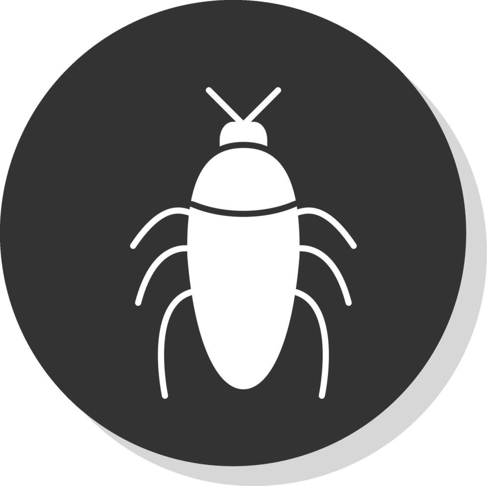 insecto glifo gris circulo icono vector