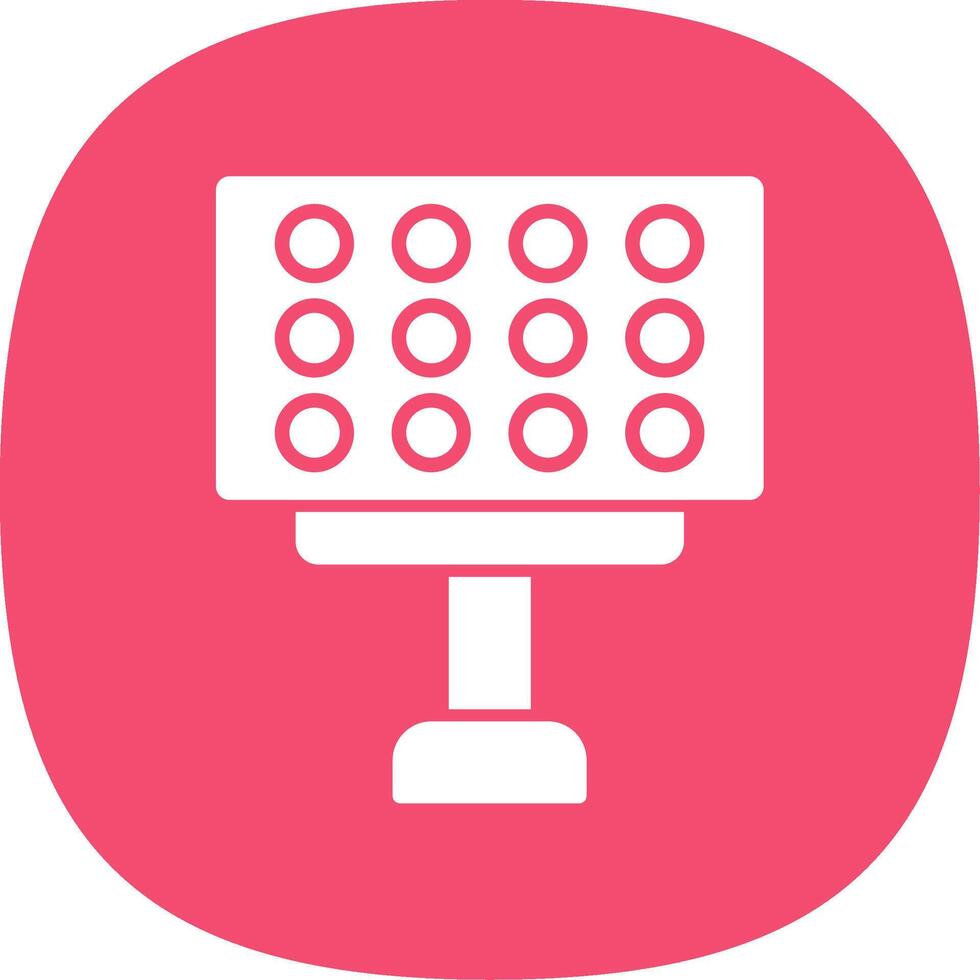 Stadium Lights Glyph Curve Icon vector