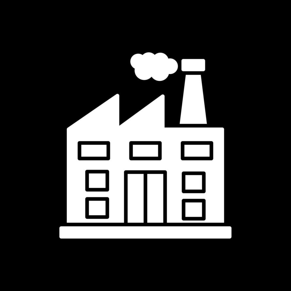 Factory Glyph Inverted Icon vector