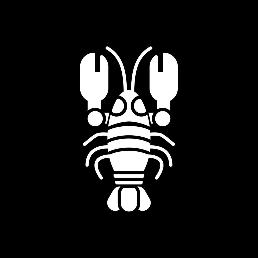 Lobster Glyph Inverted Icon vector