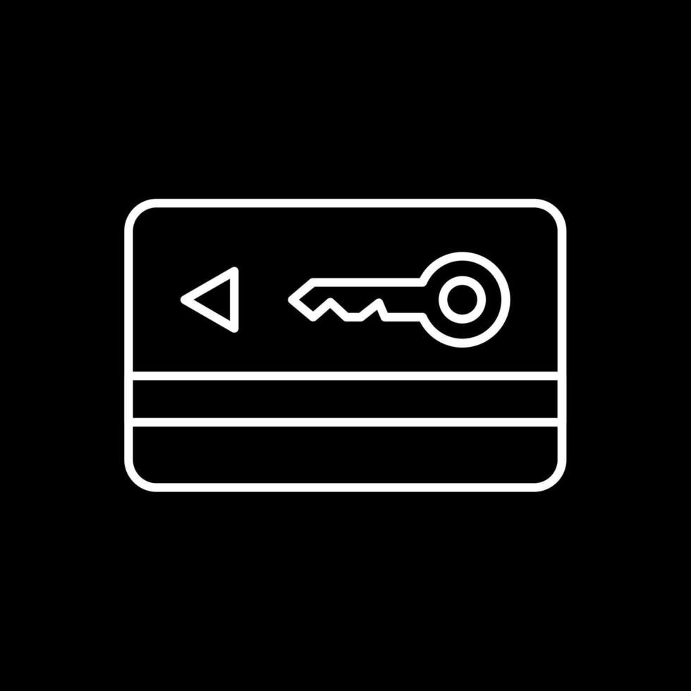 Key Card Line Inverted Icon vector