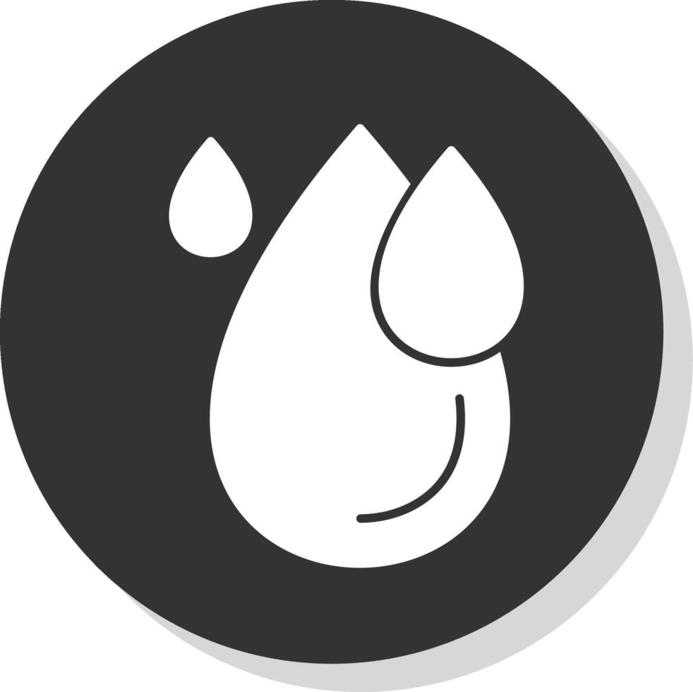 Water Drop Glyph Grey Circle  Icon vector
