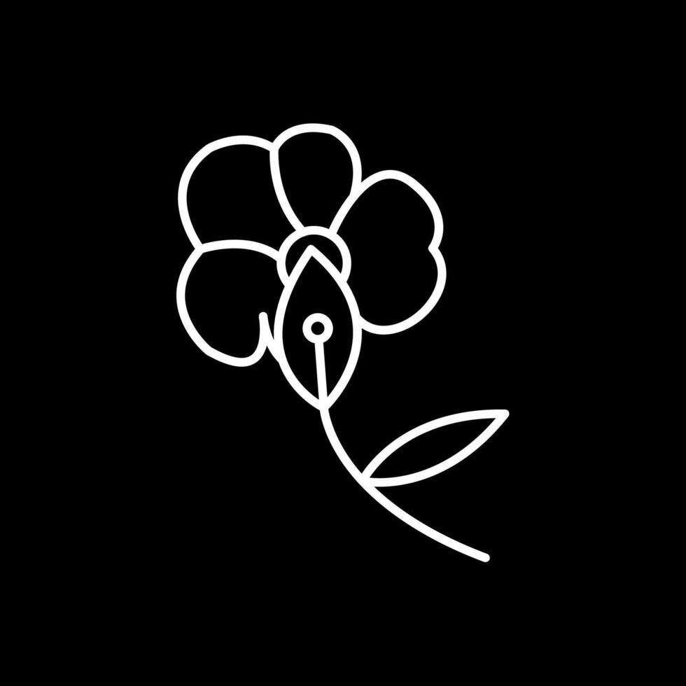 Orchid Line Inverted Icon vector