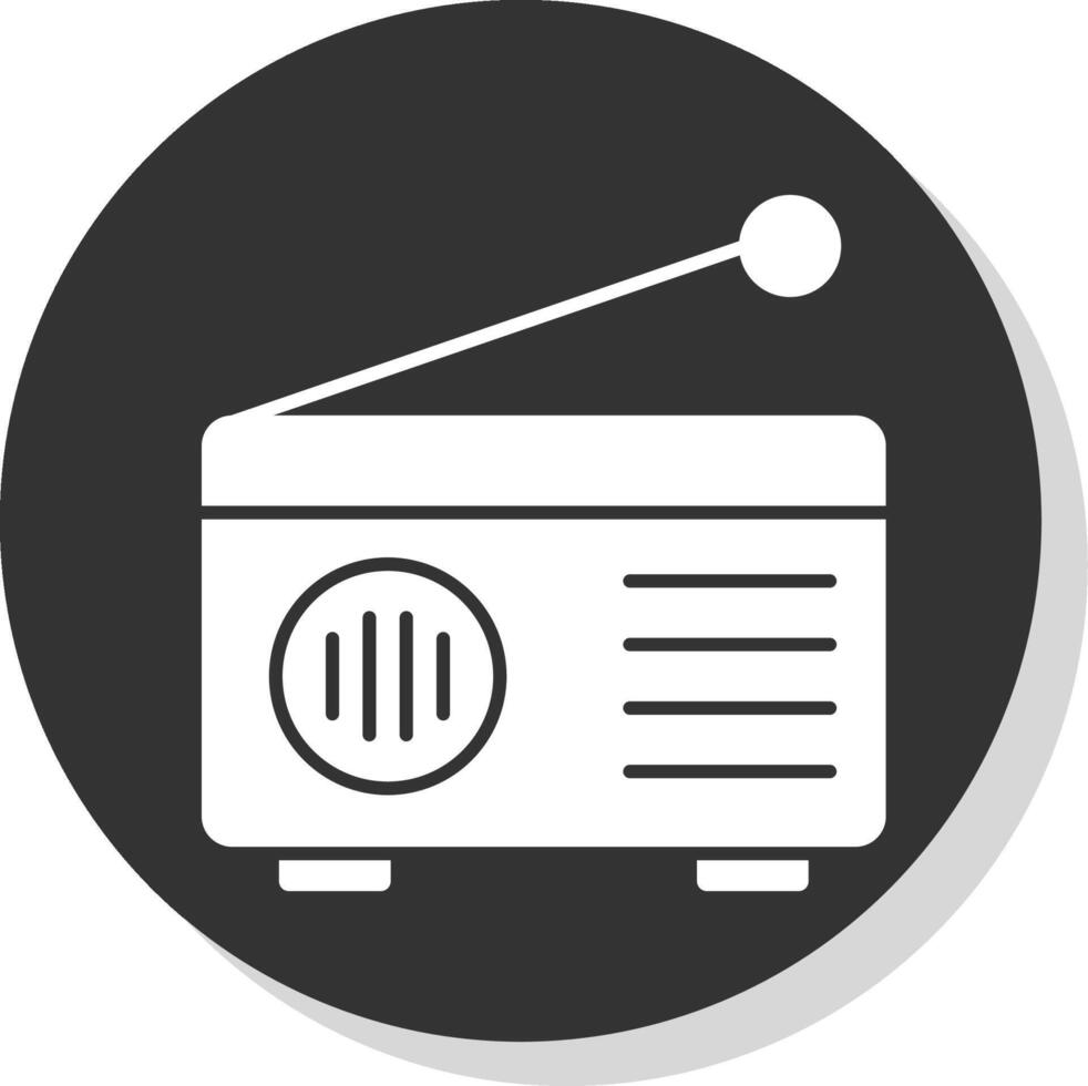 Radio Glyph Grey Circle Icon vector