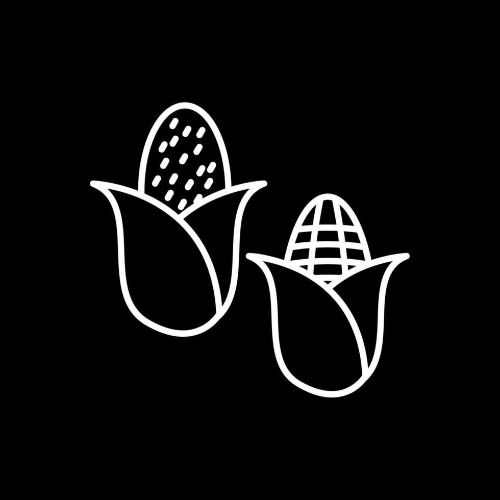 Corn Line Inverted Icon vector