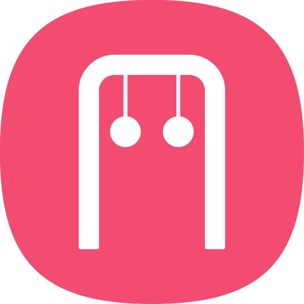 Gymnastic Rings Glyph Curve Icon vector