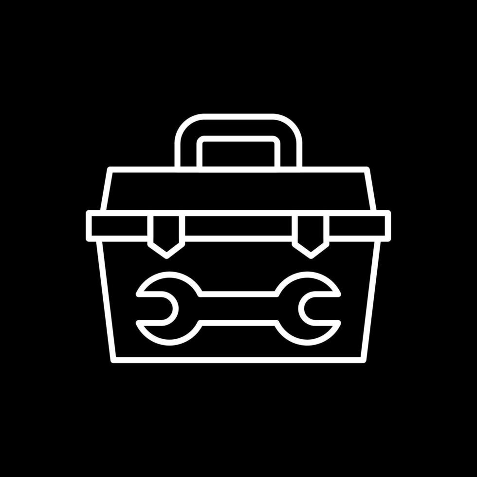 Toolbox Line Inverted Icon vector