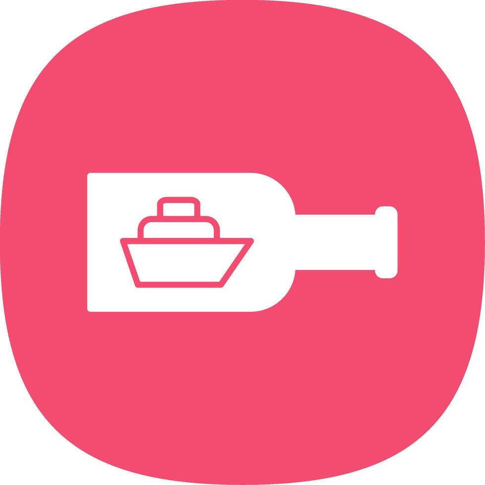 Ship In A Bottle Glyph Curve Icon vector