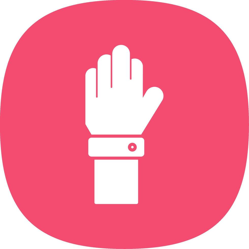 Raise Hand Glyph Curve Icon vector