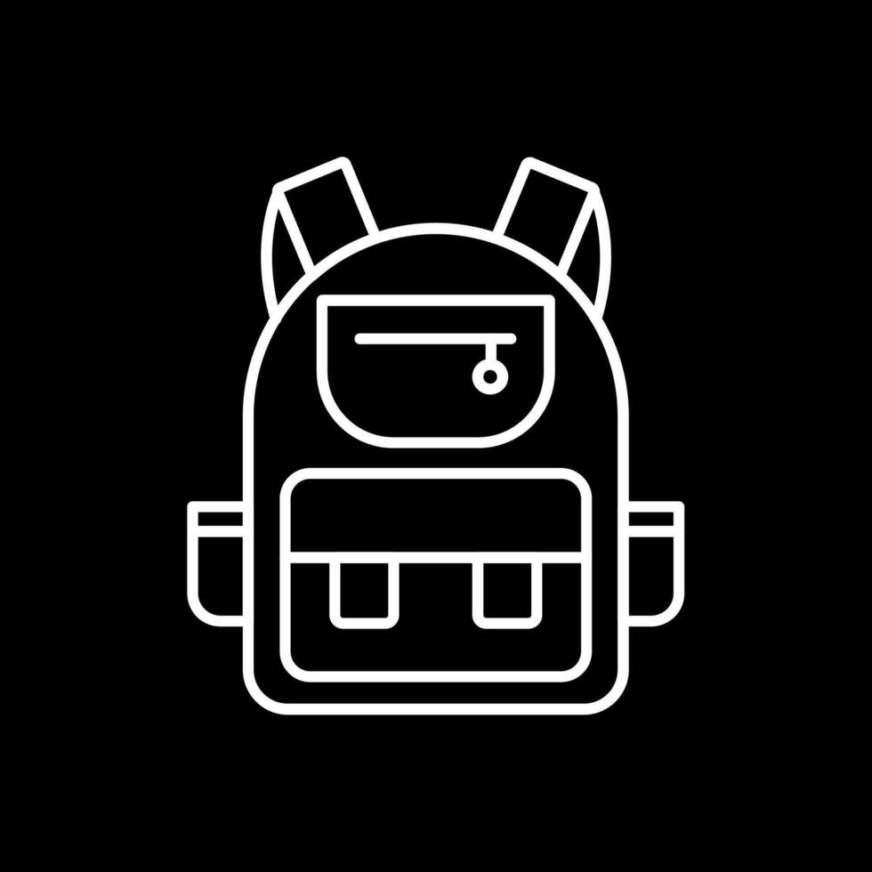 icono de línea de mochila invertida vector