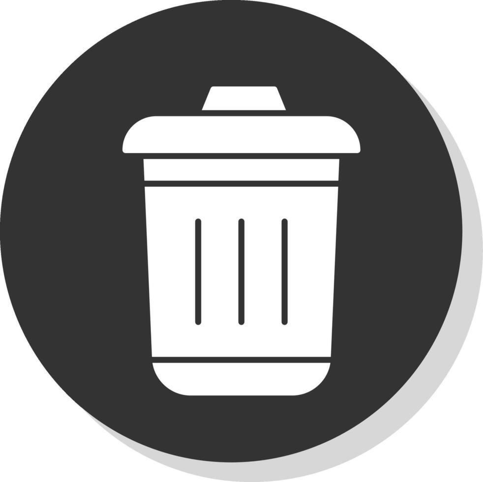 Dustbin Glyph Grey Circle Icon vector