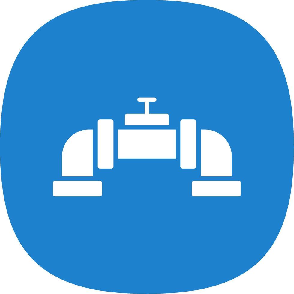 Pipe Glyph Curve Icon vector