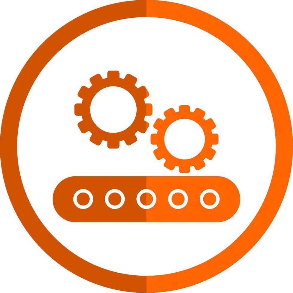 Setting Glyph Orange Circle Icon vector