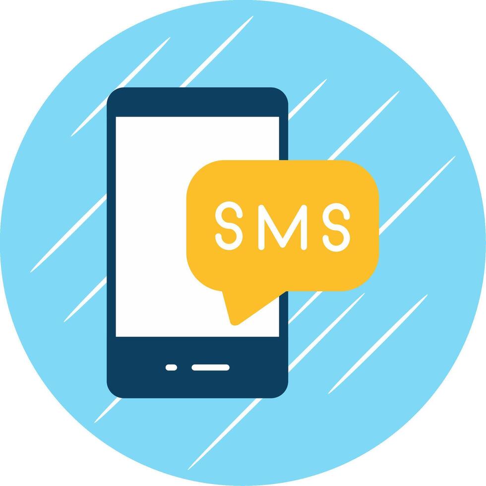 Sms Flat Blue Circle Icon vector