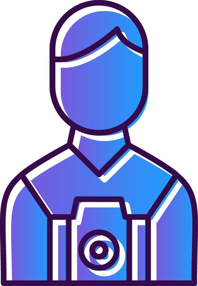 Camera Man Gradient Filled Icon vector